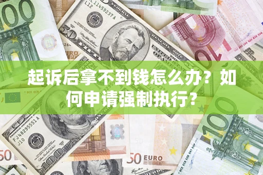 济南起诉后拿不到钱怎么办？如何申请强制执行？