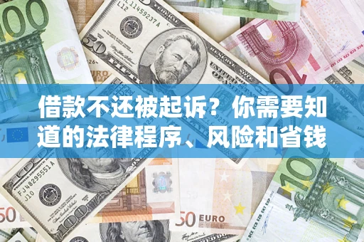 济南借款不还被起诉？你需要知道的法律程序、风险和省钱技巧